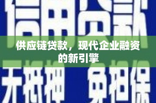 坡头供应链贷款，现代企业融资的新引擎