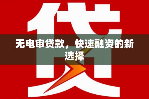 坡头无电审贷款，快速融资的新选择