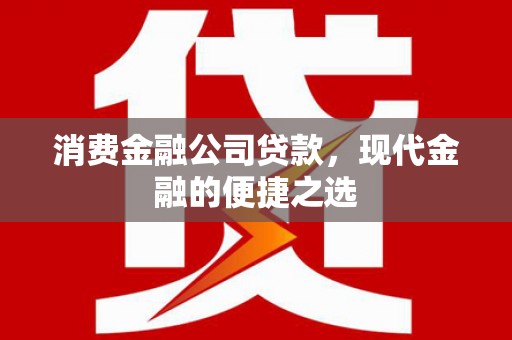 坡头消费金融公司贷款，现代金融的便捷之选