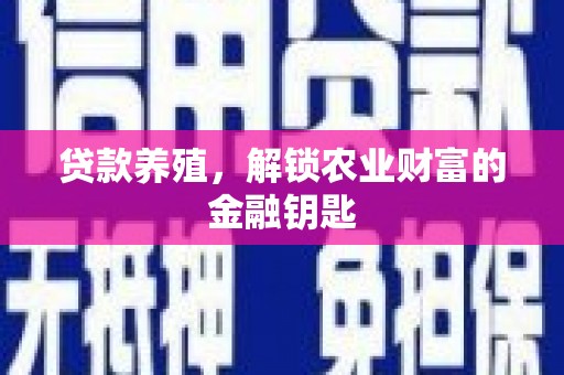 坡头贷款养殖，解锁农业财富的金融钥匙