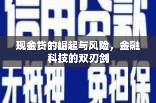 坡头现金贷的崛起与风险，金融科技的双刃剑