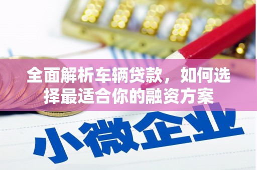坡头全面解析车辆贷款，如何选择最适合你的融资方案