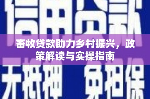 坡头畜牧贷款助力乡村振兴，政策解读与实操指南