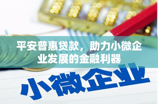坡头平安普惠贷款，助力小微企业发展的金融利器